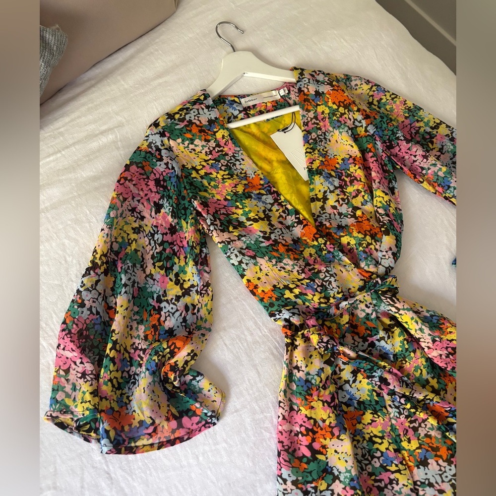 Floral Multicolour Wrap Dress